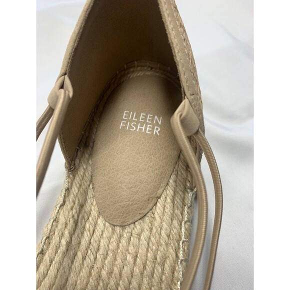 Eileen Fisher Lee Raffia Ballerina Espadrille Flat Shoes Womens 10 Natural NEW - Picture 4 of 12